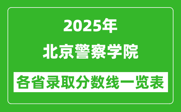 2025年北京警察學(xué)院各省錄取分?jǐn)?shù)線一覽表(含2024年最低分)
