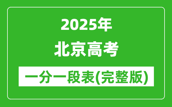 2025北京高考一分一段表,查詢位次及排名(完整版)