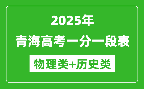 2025年青海高考一分一段表(物理+歷史)